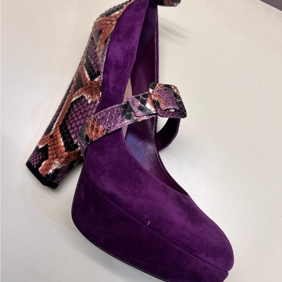MADE IN ITALY SEBASTIAN Purple Snakeskin Women's Heels real python leather - Picture 8 of 14